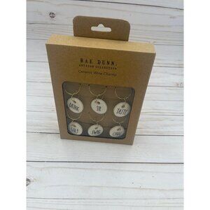 Rae Dunn NWT Ceramic Wine Charms Artisan Collection Swig GulpDrink Taste Chug